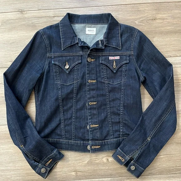 Hudson Signature Jean Jacket Denim Medium Dark Wash - Picture 3 of 10